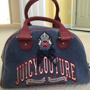 Juicy Couture Velour handbag with free wallet!